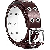 Belle Donne Leather Belt, Double Grommet, Women's Belt, Punk Style, Adjustable Size