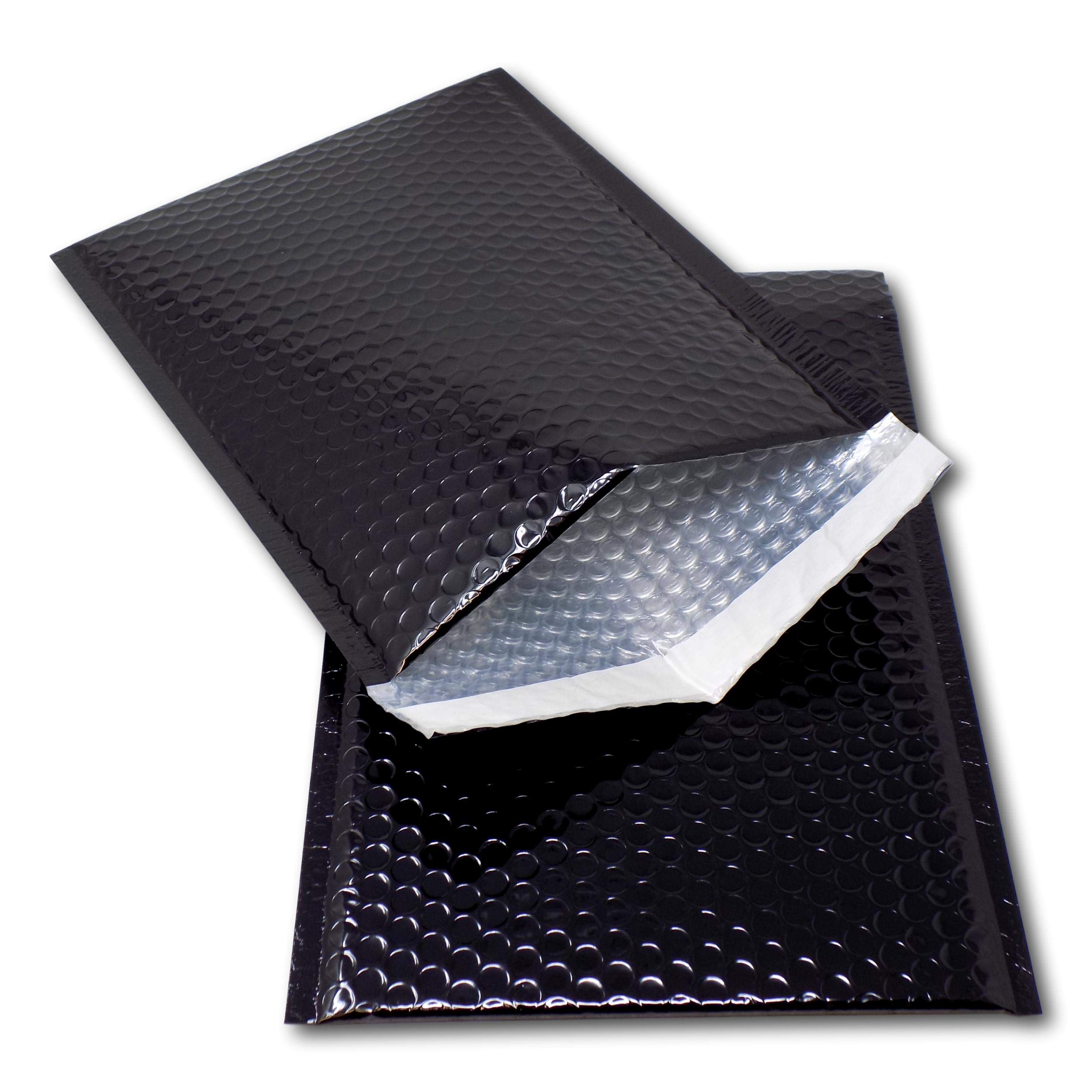 EPOSGEAR 10 Black Shiny Metallic Foil Bubble Padded Bag Mailing Envelopes - Perfect for Marketing, Promotions or and Alternative to Gift wrap (A3 / C3-450mm x 320mm)