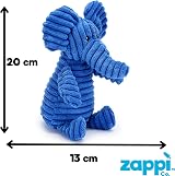 Zappi Co Blue Elephant Plush Dog Toy with Squeaker – Corduroy, Squeaky view 7