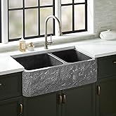 Signature Hardware 484611 Finbrook 36" Rectangular Granite Farmhouse Bathroom Sink