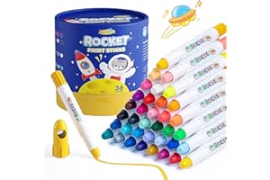 JUPITEARTH 36 Colors Tempera Paint Sticks, Washable Rocket Paint Sticks for Kids, Non-Toxic and Quick Drying