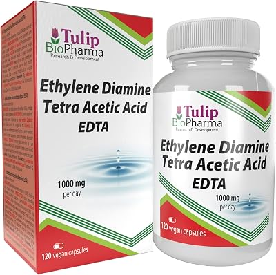 Tulip BioPharma EDTA 500mg 120 Vegan Capsules, Lab Tested, Gluten Free