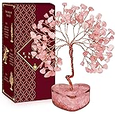 Rose Quartz Crystal Tree of Life Birthday Gifts for Women, Girls Friends, Handmade Chakra Healing Crystals Tree for Home Office Decor, Positivity, Good Luck, Money, Unique Gifts for Her Mom, Sister