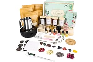 BECGGSE Candle Making Kit with Electronic Hot Plate,Complete Candle Making Kit for Adults,DIY Candle Making Kit for Beginners with Melting Pot,Stirring Spoon,Thermometer,Rich Scents,Candle tins & More