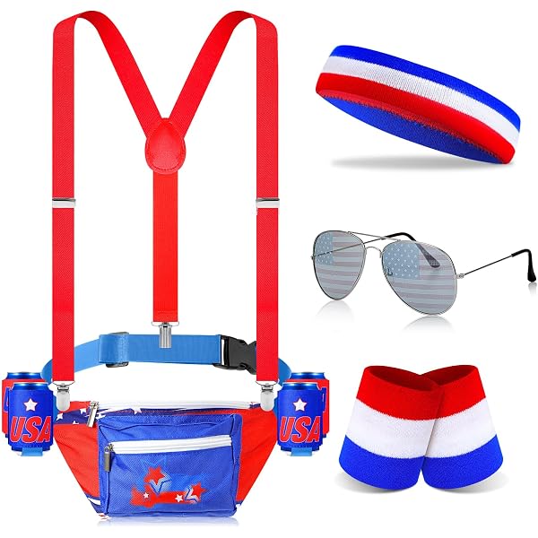 Amazon.com | Sweetude USA America Flag Fanny Pack 4th of  display picture 1