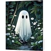 ACANDYL Ghost Paint by Numbers Kit for Adults Beginner Halloween 16x20 in | Halloween Paint by Number Kit Adult Painting by Number on Canvas Acrylic Paints for Home Wall Decor Stress Relief