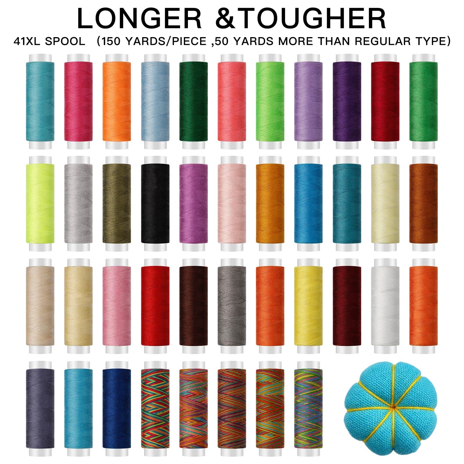 Marcoon Large Sewing Kit, 200 Premium Sewing Supplies, 41 XL Thread Spools, Suitable for Traveller, Adults, Kids, Beginner, Emergency, DIY and Home