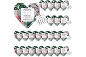 FuWeave 24 Pcs Mini Prayer Quilts with Cross Christmas Christian Gift Pocket Prayer Quilt for Women Mom Religious Church Faith Sympathy Scripture Cloth Panel Holiday Stocking Stuffers Gifts (Classic)