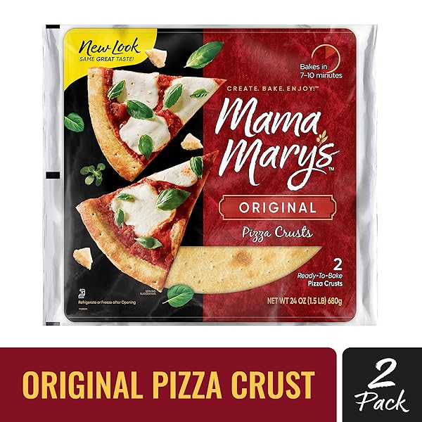 MAMA MARY’S 12″ ORIGINAL READY TO BAKE PIZZA CRUSTS, 2 COUNT