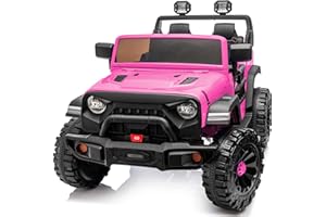 Outfunny 2 Seater Ride on Car Toy, 24V 4WD Electric Car for Kids 4-8 with Remote Control, 4x200W Motors, Capacity 150 lb - Hot Pink