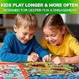 QUOKKA Jigsaw Puzzles for Kids 4-8 3 Pack 60 Piece Floor Puzzles Animals Forest view 4