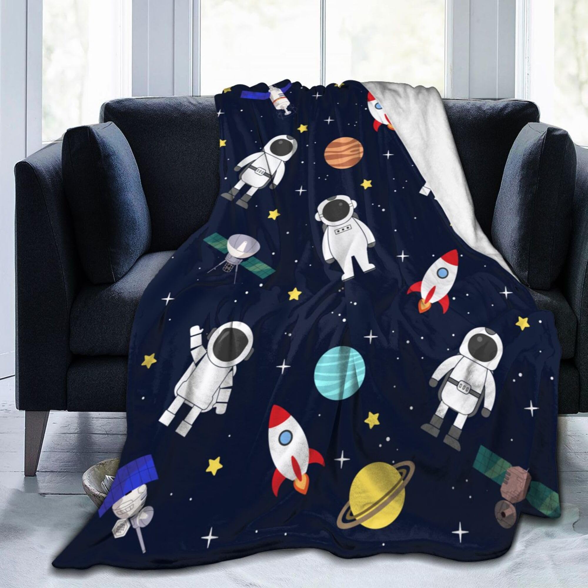 Abaysto Space Blanket for Kids Gift for Boys Solar System Constellation Ultra Soft Fleece Blanket for Bed Sofa Living Room Bed Decor 130*150cm