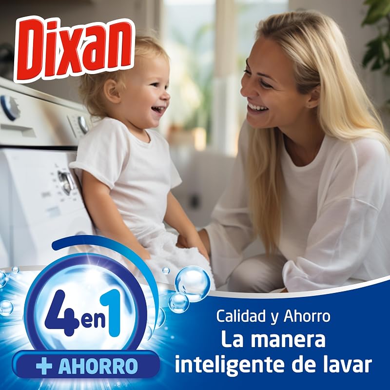 Tampas de trio 4+1 no total, detergente em cápsulas para máquina de lavar (34 lavagens), sabão para roupa branca e transparente, limpeza, brilho e frescura num detergente