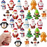 Zubebe 26 Pcs Christmas Stress Balls Figures Themed Characters Toys Slow Rising Stress Ball Bulk Relief Toys Xmas Gift Stocking Stuffer