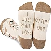 InnoBeta Otter Gifts for Lovers for Birthday & Christmas, One Size Crew Socks