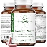 Ecosh Women's Probiotic for PH Balance, Urinary Tract & Gut Health – Vaginal Probiotics for Women with Prebiotics, Lactobacillus Acidophilus & Crispatus, Natural Cranberry & Herbs | 60 Vegan Capsules