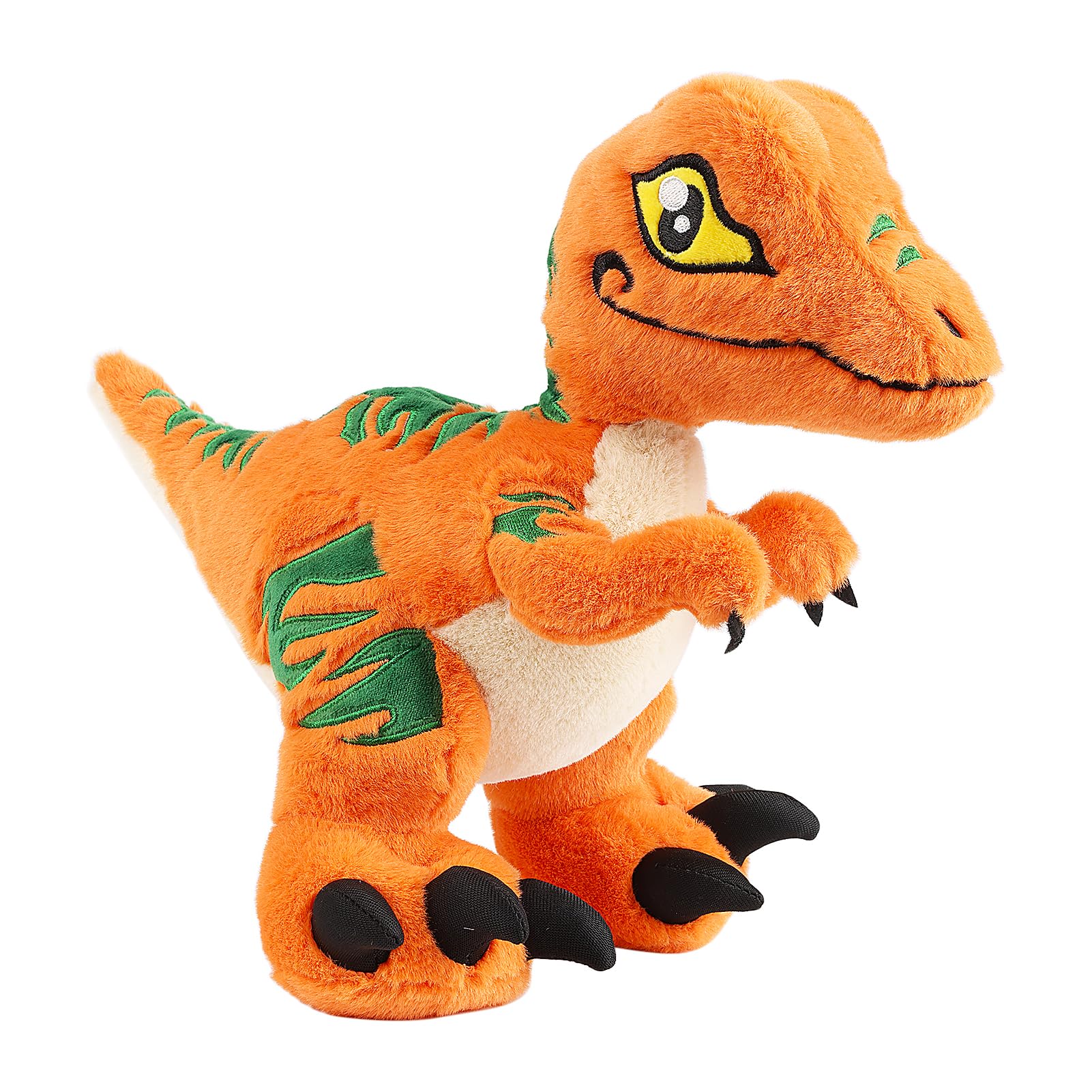 TCBunny Baby Dinosaur 12" Bedtime Stuffed Animal Plush Toy, Kid's Gifts for Boys, Girls, Birthday, Valentine, Christmas, Veliciraptor - Orange
