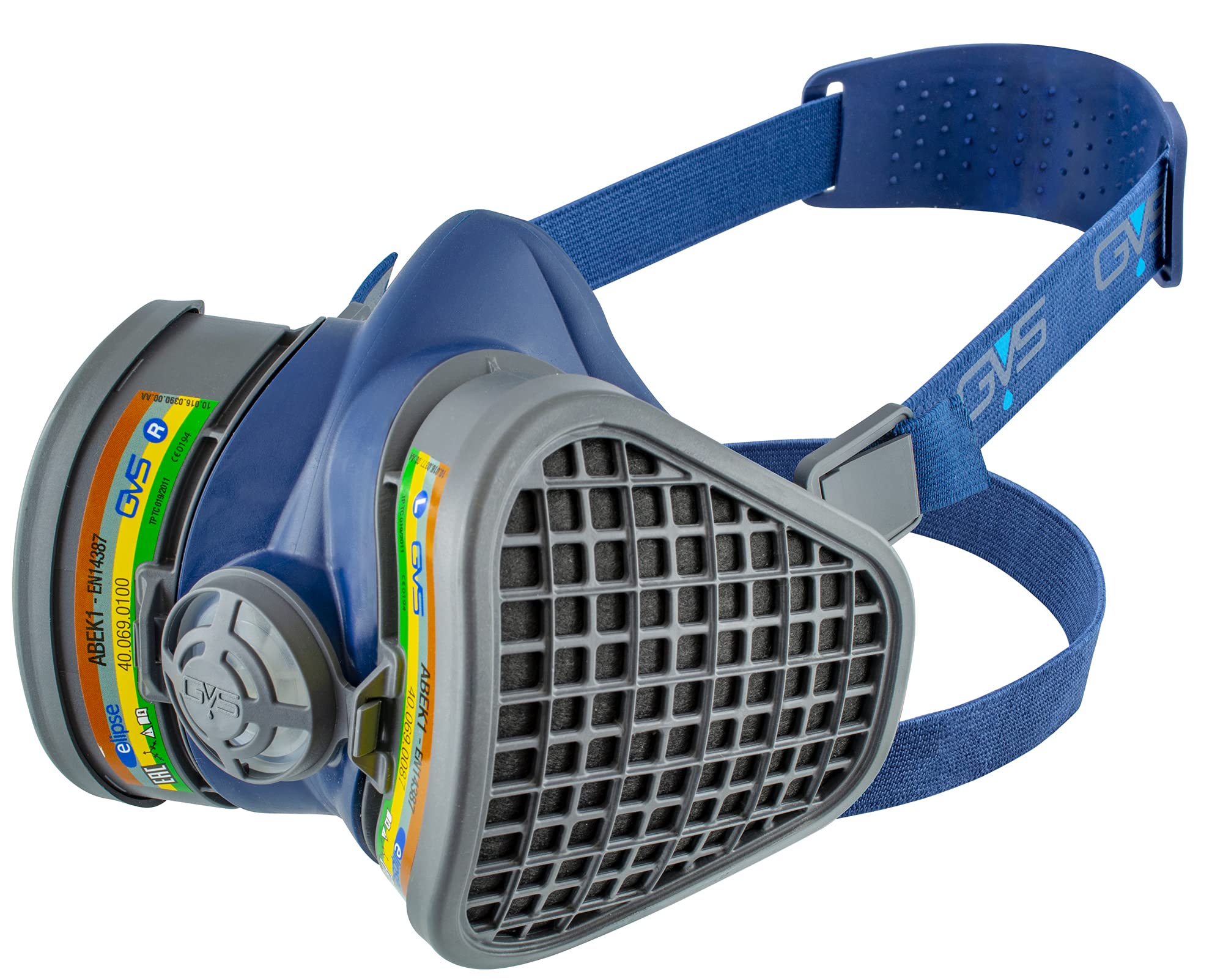 GVS SPR487 Elipse Mask with ABEK1 Filters for Multiple Gases and Vapours, S/M, blue