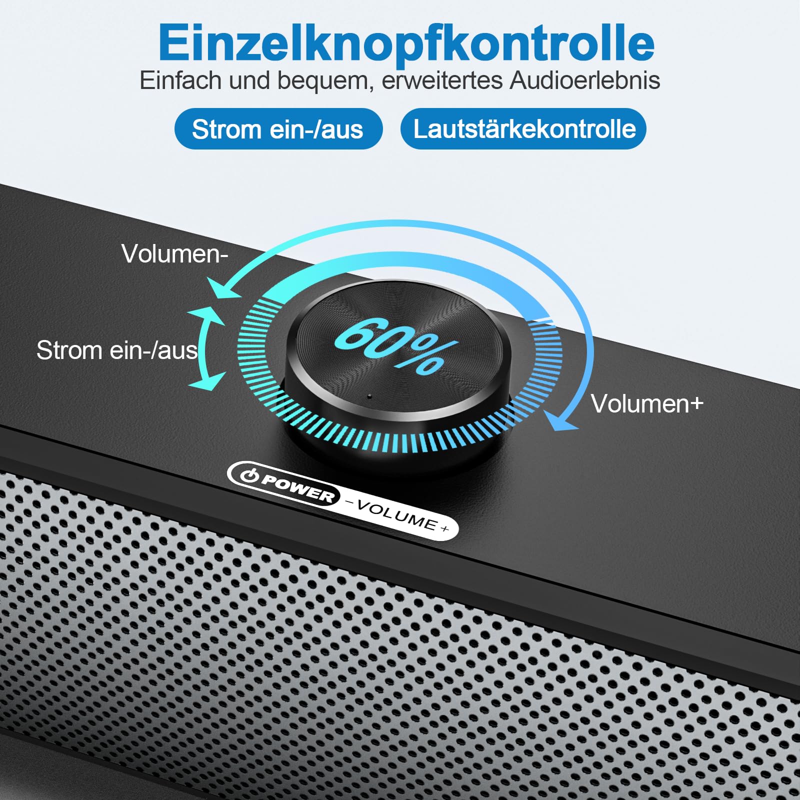 HPYLIF·H USB PC Lautsprecher, PC Soundbar,Computer Gaming Lautsprecher mit Surround Stereo Audio Buntes RGB Licht,Wired Soundbar für Notebook,PC,Laptop,Desktop - Plug and Play 3