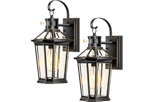 VIANIS Motion Sensor Outdoor Wall Lights, Dusk to Dawn Exterior Light Fixture Wall Mount for House Front Porch Light, Black Anti-Rust Aluminium Modern Outdoor Wall Sconce Lantern for Garage 2 Pack