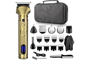 AMULISS Beard Trimmer for Men, Hair Clippers Trimmer Professional, Electric Shaver Razor Shaving Machine for Mustache, Body, Facial, Nose Hair Cutting, Beard Grooming Kit with Bag, Gift for Him