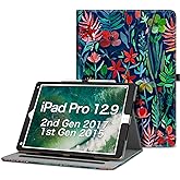 Fintie Multi-Angle Case, 2017/2015 iPad Pro 12.9 inch (Old Model) 1st & 2nd Gen Case - [Corner Protection] Folio Stand Cover with Pencil Holder & Pocket, Auto Wake/Sleep, Jungle Night