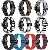 enkic 10Pack 20mm Elastic Bands Compatible with Samsung Galaxy Watch 6/5/4 40mm 44mm/Watch 5 Pro/Watch 6/4 Classic/Garmin Vivoactive 5/Vivoactive 3/Venu/Venu 2 Plus, Adjustable Nylon Sport Straps
