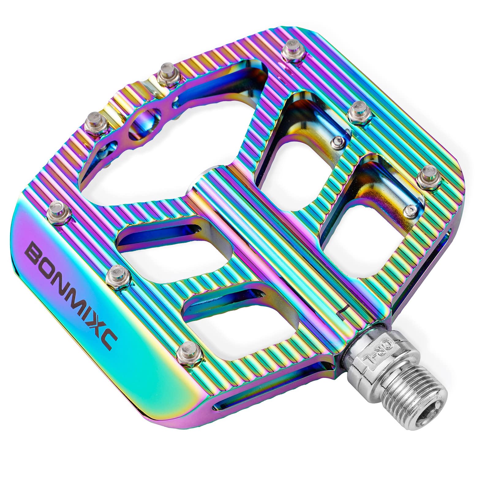 Bike Pedals Oil Slick MTB Pedals Colorful Non-Slip BMX Pedals Sealed Bearing Rainbow Flat Bike Pedals 9/16"