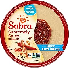 Sabra Supremely Spicy Hummus Dip, 8oz - Smooth & Creamy Hummus for Dipping Vegetables & Snacks, Sandwich Spread & Healthy Sna