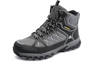 Queday Men's Hiking Boots Waterproof Outdoor Lightweight Trekking Shoes Ankle High Boots