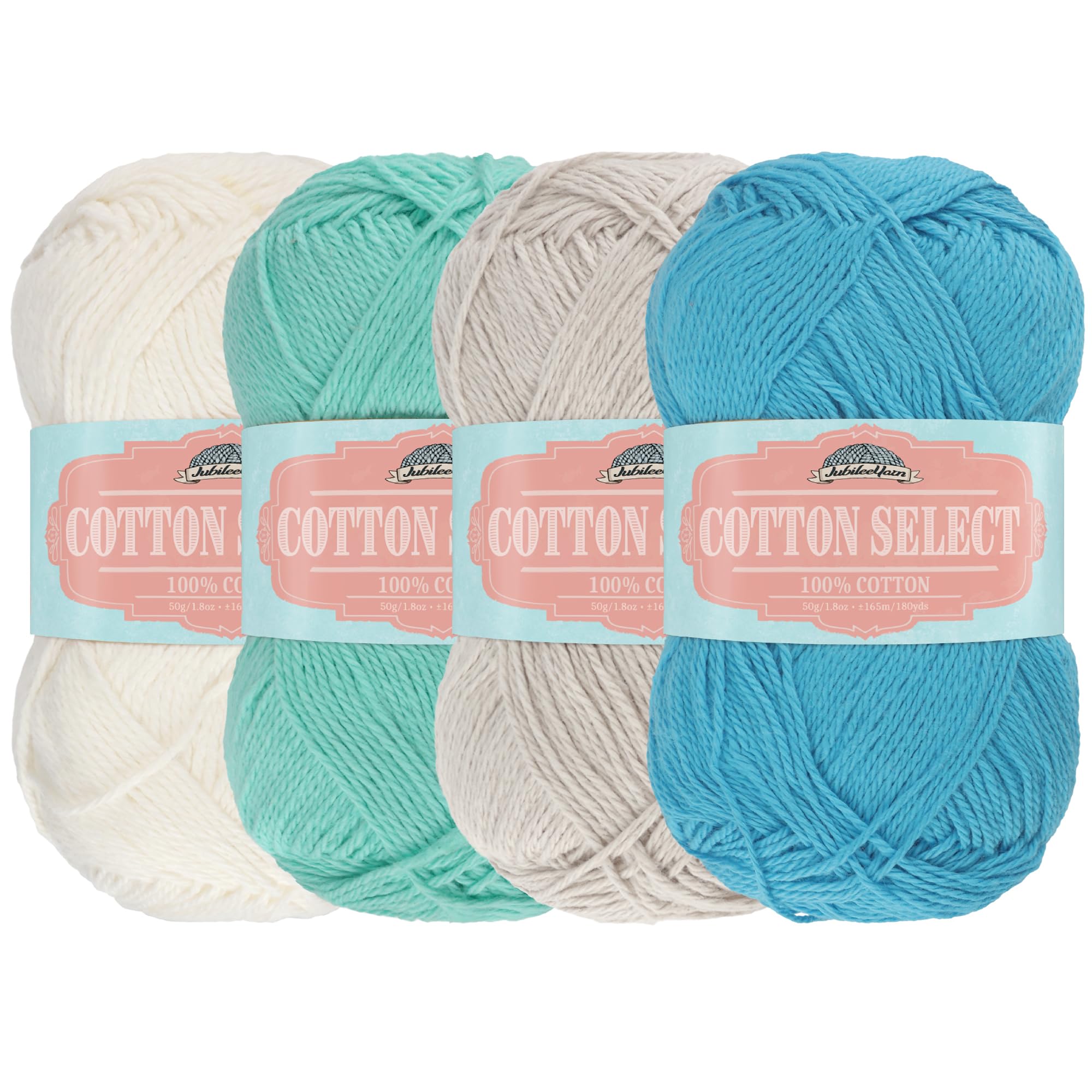 JubileeYarn Cotton Select Yarn - Sport Weight - 50g/Skein - Inspiration Assortment 88-4 Skeins — image 1