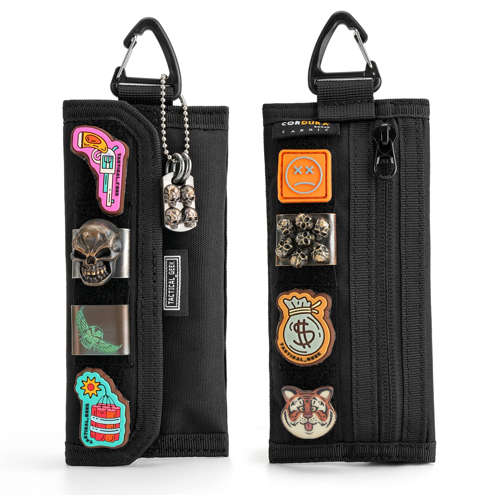 TACTICAL GEEK Storage A2 L Pouch Organizer, Nylon Handheld Wallet, Multi-Purpose EDC Storage Pocket, Multitools Pocket Organizer for Men, Compact Gadget Pouch for Daily Carry, Black