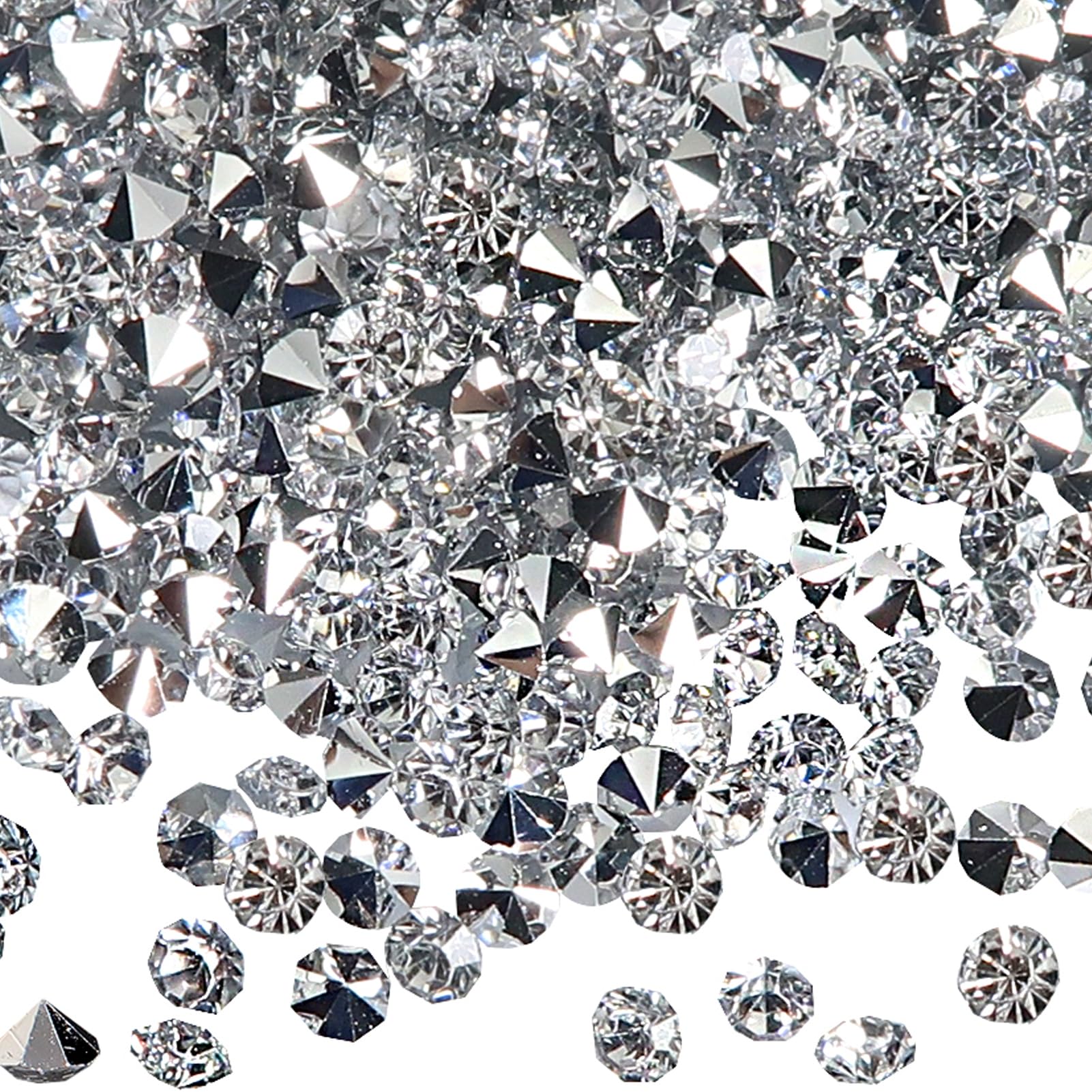 TOAOB 12000pcs Silver Tone Table Scatter Crystals Acrylic Diamonds Rhinestones 3mm for Table Decorations Wedding Decoration Bridal Shower Decoration