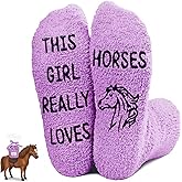 HAPPYPOP Novelty Animal Gifts for Women - Fuzzy Cow Horse Pig Duck Socks for Animal Lovers