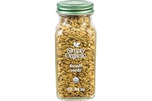Simply Organic Whole Fennel Seed, 1,90 oz, Mild Sweet Flavor, Aromatic, Reminiscent of Licorice, Kosher