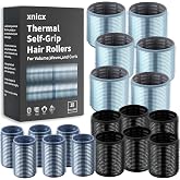 xnicx 18 pcs Self-Grip Ceramic Thermal Hair Rollers for Women Blowout Look | Curlers for Heatless Overnight Curls,Bangs,for Long Medium Short Hair,3 Sizes Jumbo Rollers for Women for Travel(60,48,36 mm)