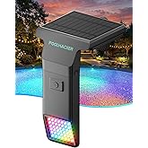 Solar Pool Lights for Inground &amp; Above Ground Pool, 10-Color 4-Mode LED Pool Lights, Underwater Swimming Pool Lights with Timer, Submersible Pool Lights with Remote, Waterproof Design (Black, 1 Pack)