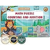 Logic Roots Math Puzzle for Kids - Counting Game for 3 - 5 Year Olds, 6 Foam Puzzles with 7-10 Pieces Each, Preschool / Monte