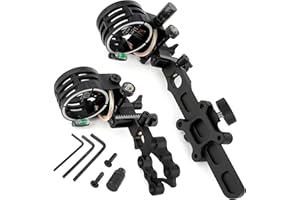 limaity Compound Bow Sights 5 Pin 0.019'' Fiber Optics Aluminum Machined Archery Sight for Compound Bow for Left and Right Hand