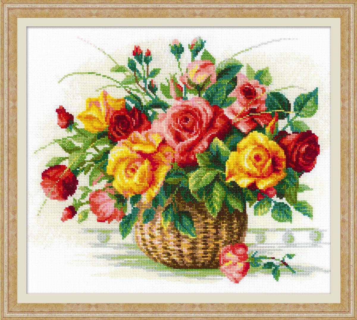 RIOLIS Cross Stitch Kit - 1722 - Basket with Roses