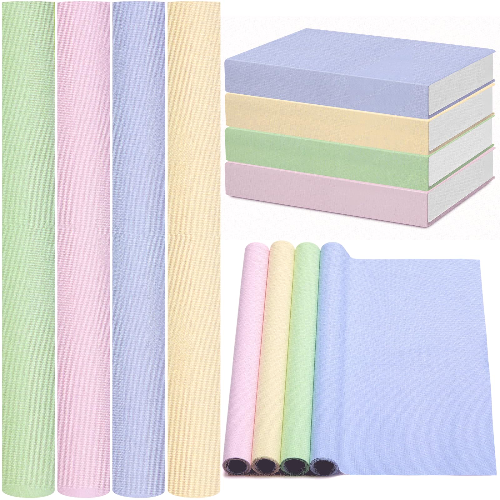 Photo 1 of SmoothNovelty 4 Pcs Book Cloth Bookcover Fabric Surface with Paper Backed Book Binding Cloth Fabric Book Cover for Scrapbooking Album DIY Craft Supplies Home, 4 Colors(Morandi Color,40 x 16 Inches)