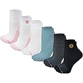 Dr. Motion Compression Quarter Socks For Women With Enhanced Cushion And Breathable Arch Support 6 Pairs