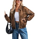 Tanming Womens Leather Jacket Fall Fashion Motorcycle Biker Bomber Jacket Zip Up Winter Coat Outerwear