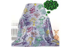 Gdindff Mushroom Gifts for Women Girls - Glow in The Dark Mushroom Blanket for Adults Girls Mushroom Decor Cottagecore Soft Colorful Kids Blanket Throw Cute Mushroom Stuff