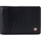 Alpine Swiss Delaney Slim Bifold Wallet | Front Pocket Wallet | 8 Card Slots ID Window | Outside Card Slot| RFID Protected Premium Leather | Gift Box Black