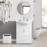 Yaheetech Bathroom Vanity Unit with Ceramic Sink White 56.5cm x 41.5cm view 2
