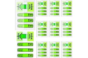 KOGCMEETL 10 Pack 1000 Pieces Sign Here Tabs Sign Here Stickers Sign Here Date Stickers Flags Adhesive Message Flags for Notary Books Paper (Green)