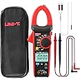 UNI-T Clamp Meter UT216C, Inrush Current AC/DC 600A TRMS HVAC Volt Amp Ohm Meter Multi Meter, Auto Ranging 6,000 Counts, Voltage Frequency Resistance Capacitance Temperature Continuity Diode Tester
