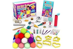GirlZone Air Dry Clay Ultimate Craft Kit, Over 100 Piece Kids Modeling Clay Set, Air Dry Clay for Kids with No Baking Required, Arts and Crafts for Girls Age 3+ (Regular Size)