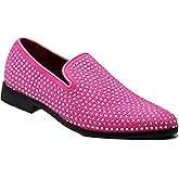 SPK26 Men's Vintage Velvet Rhinestone Designer Dress Loafers Slip On Shoes Classic Tuxedo Dress Shoes